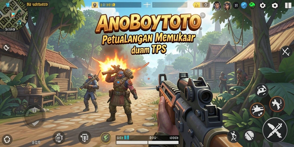 Screenshot gameplay ANOBOYTOTO dengan aksi TPS yang mendebarkan.