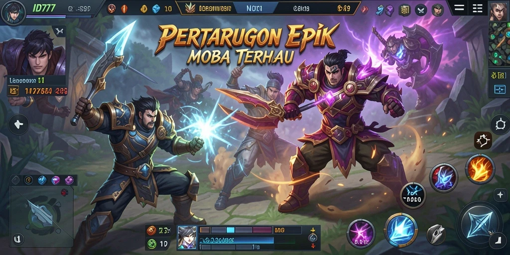 Tampilan gameplay seru dalam ID777 MOBA