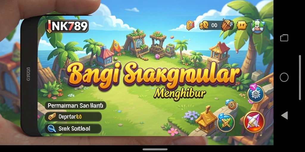 Tampilan gameplay INK789 yang ceria dan menghibur.