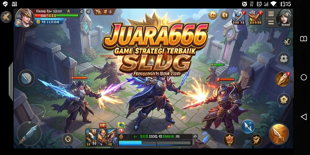Tampilan seru dari pertempuran strategi dalam JUARA666.