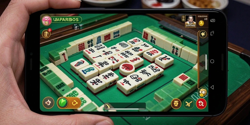 Screenshot LAPARBOS menampilkan gameplay Mahjong yang menarik.
