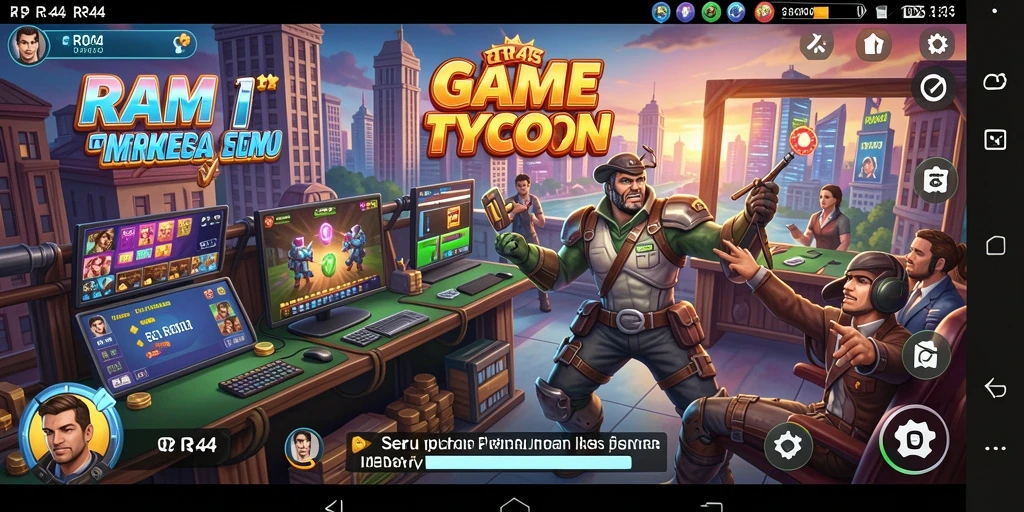 Tampilan gameplay seru dan dinamis dari RR44 dalam dunia Tycoon.
