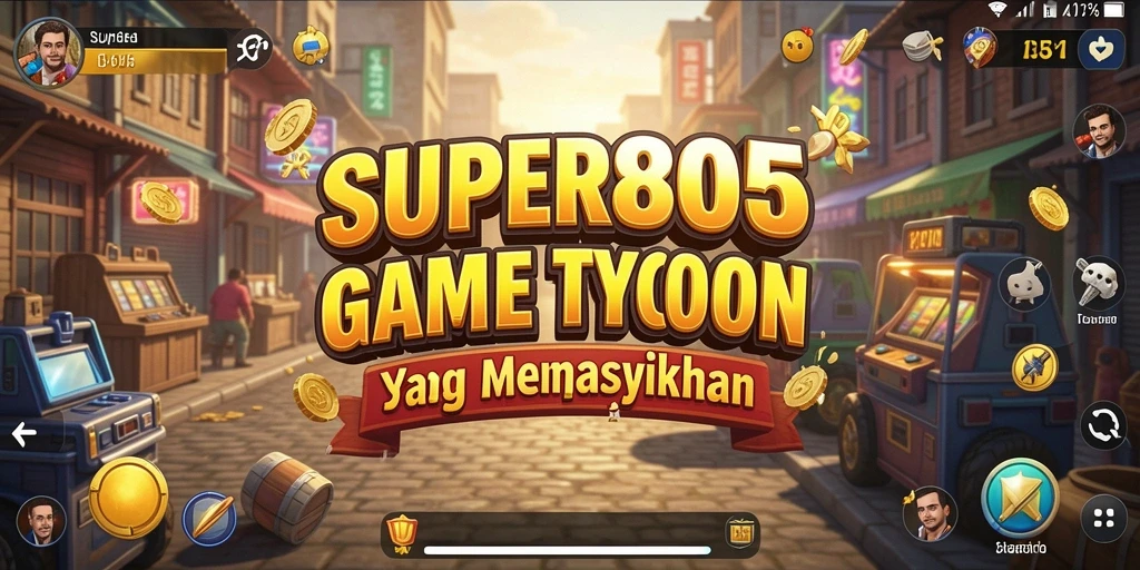 Screenshot SUPER805 menampilkan gameplay Tycoon yang menarik.