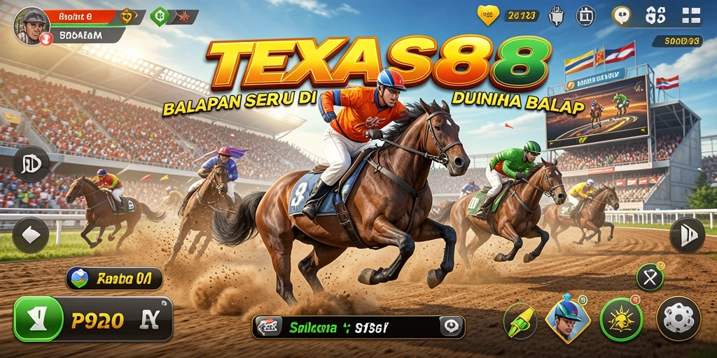 Tampilan gameplay balapan seru di TEXAS88 yang mendebarkan.