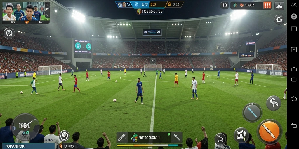 Gameplay seru dalam game sepak bola TOPANHOKI.