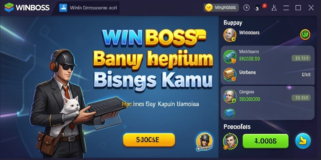 Tangkapan layar dari gameplay <strong>WINBOSS</strong> yang menunjukkan pembangunan bisnis yang strategis.