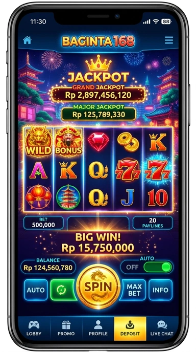 Tampilan antarmuka aplikasi baginta168 yang user-friendly.